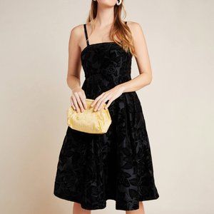 Anthropologie Jonquil Black Midi Dress size 10
